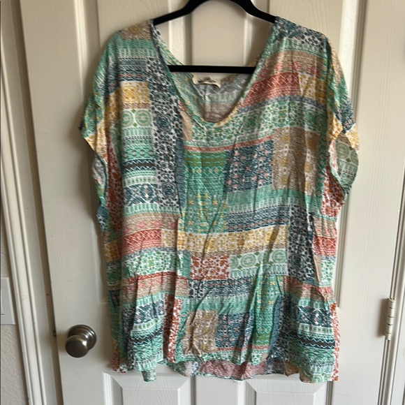 Haptics Multicolor Patchwork Women's Top - Picture 1 of 4